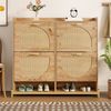 Schuhschrank 108,5 x 24 x 100 cm aus MDF in Holzoptik mit Metallgestell & Ablage Bild 5
