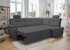 Ecksofa >Elli< in 3609 Mango anthrazit, Mikrofaser - 264x92x180cm (BxHxT) Bild 2