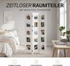 3 fach Paravent Raumteiler Holz Trennwand in weiß whitewash Foto Fotowand Bild 5