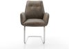 Freischwinger Zoa-Flex Mikrofaser Taupe Vintage Freischwinger flach Edelstahl Taschenfederkern Bild 2