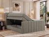 Boxspringbett INERO KING DUO mit Stauraum, Doppelbett 160x200, Bett mit Multipocket-Matratze H3 und Topper Visco, modernes Boxspringbett, hohe Kopfteil - Greige Stukture Bild 4