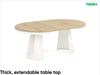 MEBLINI Esstisch Rund Ausziehbar aus Metall - 120-196x76 cm - CONEY - Sonoma Eiche/Kaschmir - Loft - Esszimmertisch Modern - Küchentisch - Ausziehtisch - Round Dining Table Bild 2