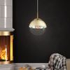 LED Hängelampe Glaskugel, gold transparent, H 120 cm Bild 5