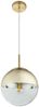 LED Hängelampe Glaskugel, gold transparent, H 120 cm Bild 1