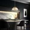 LED Hängelampe Glaskugel, gold transparent, H 120 cm Bild 4
