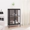 Sideboard, Kommode Schwarz 75x35x105 cm Stahl und Glas j2634p Bild 2