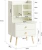 SoBuy FBT100-W Nachttisch, MDF, Melamin, Weiß, 43 x 81 x 36 cm Bild 3