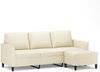 vidaXL 3-Sitzer-Sofa mit Hocker Creme 180 cm Kunstleder 3201123 Bild 2