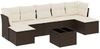 vidaXL 8-tlg. Garten-Sofagarnitur mit Kissen Braun Poly Rattan 3218043 Bild 2