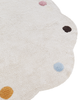 Teppich Baumwolle hellbeige ø 120 cm gepunktetes Muster Kurzflor DUREVI Bild 4