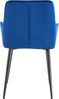2er Set Esszimmerstuhl BOKEL - Samt Dunkelblau 58x62x86 cm | Essstühle Esszimmerstühle Küchenstühle Wohnzimmerstühle Bild 4