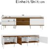 TV-Schrank, TV-Tisch, TV-Ständer, dreitüriger Unterschrank,160×39×49.5 cm,Weiß und Natur,modernes Design, viel Stauraum Bild 3