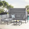 SVITA Gartenlounge-Set MAUI, (4-tlg), Outdoor-Möbelset mit Dach, Stahlgestell, Grau Bild 3