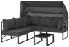 SVITA Gartenlounge-Set MAUI, (4-tlg), Outdoor-Möbelset mit Dach, Stahlgestell, Grau Bild 2