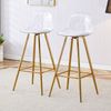 Barhocker mit transparenter Lehne, goldfarbenes Metallgestell, modern-minimalistisch, 2er-Set,38x33x96.5 cm Bild 2