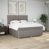 vidaXL Boxspringbett mit Matratze Taupe 180x200 cm Stoff 3294439 Bild 5