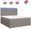 vidaXL Boxspringbett mit Matratze Taupe 180x200 cm Stoff 3294439 Bild 2