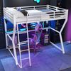 Hochbett mit Schreibtisch, LED-Licht & USB-Anschluss, 90x200 cm, Weiß, ohne Matratze Bild 2