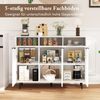 Sideboard Holz Küchenschrank mit 5-Fach verstellbaren Regalen 120 x 40 x 90 cm Weiß Bild 5