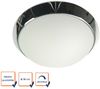 LED Deckenleuchte / Deckenschale rund, Opalglas matt, Dekorring Chrom, Ø 30cm Bild 2
