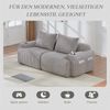 Modulares 2-Sitzer Cordsofa, Getränkehalter, Seitentasche, Hellgrau Bild 5