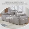 Modulares 2-Sitzer Cordsofa, Getränkehalter, Seitentasche, Hellgrau Bild 3