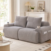 Modulares 2-Sitzer Cordsofa, Getränkehalter, Seitentasche, Hellgrau Bild 1