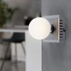 LED Kugellampe, Glas, Metall, opal gewischt, weiß, H 12cm Bild 2