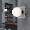 LED Kugellampe, Glas, Metall, opal gewischt, weiß, H 12cm Bild 3