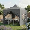 STEELSØN 'Rynara' Pavillon 2x2 m, grau, wasserdicht, stabil und UV-beständig, Faltpavillon 3-fach höhenverstellbar, Gartenpavillon mit 4 Seitenteilen, Pop Up Pavillon inkl. Tragetasche Bild 2