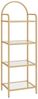 HZUANERI Regal Bücherregal aus gehärtetem Glas,schlankes Regal,4 Ablagen,Stahlrahmen, für Schlafzimmer, Badezimmer, Heimbüro Bild 5