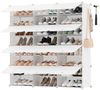 SONGMICS Schuhregal mit 12 Fächern, Schuhschrank, 30 x 40 x 30 cm pro Fach, schmal, mit Türen, Stahlrahmen, Kunststoff, wolkenweiß Bild 4