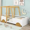 Kinderbett Auto-Design aus Holz mit Seitenschutz, stabilem Rahmen, dekorativem Kopfteil, spielerischem Look Bild 2