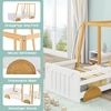 Kinderbett Auto-Design aus Holz mit Seitenschutz, stabilem Rahmen, dekorativem Kopfteil, spielerischem Look Bild 4