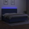 Boxspringbett mit Matratze & LED Stoff Blau 200x200 cm, Härtegrad: H2 [3135147] Bild 4