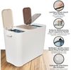 ONVAYA® Mülltrennsystem Ben | 36 Liter | Mülltrennung mit Mehreren Fächern | Mülleimer in Creme-weiß | Abfalleimer für Küche & Bad Bild 3