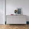 Selsey 'Vellore' Sideboard 3-türig, grau mit goldfarbenem Gestell, 83 x 154 x 39 cm Bild 2