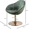 Kadima Design Loungesessel: Bequem, Drehfunktion, Trompetenfuß, 360° drehbar, Samtbezug, Polyester. Grün, 70x70x79 cm Bild 4
