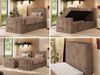 Bett mit Matratze, Boxspringbhett TILIANO DUO 90, Einzelbett 90 x 200 cm, Multipocket-Matratze 7-Zonen-Taschenfederkern - Braun Cordstoff - H3 - Rechts - Topper Visco Bild 2