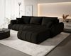 Ecksofa Schlafsofa MISATO Stoff Monolith Dunkelbraun Ottomane Rechts Bild 4
