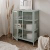 Finori Milton 01B Kommode, mintgrün | Kommode für Wohnzimmer | Maß: B x H x T ca. 80 x 101,5 x 40 cm | Kommode mit 2 Glasrahmentüren und 2 verstellbaren Einlegeböden (Stahl) Rahmentüren und Rahmenseitenwänden mit 5 mm Wellenglas Bild 4