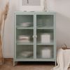 Finori Milton 01B Kommode, mintgrün | Kommode für Wohnzimmer | Maß: B x H x T ca. 80 x 101,5 x 40 cm | Kommode mit 2 Glasrahmentüren und 2 verstellbaren Einlegeböden (Stahl) Rahmentüren und Rahmenseitenwänden mit 5 mm Wellenglas Bild 2