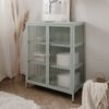 Finori Milton 01B Kommode, mintgrün | Kommode für Wohnzimmer | Maß: B x H x T ca. 80 x 101,5 x 40 cm | Kommode mit 2 Glasrahmentüren und 2 verstellbaren Einlegeböden (Stahl) Rahmentüren und Rahmenseitenwänden mit 5 mm Wellenglas Bild 5