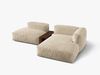 Micadoni Ecksofa Martina 2-Sitzer mit Couchtisch Rechts Samt Helles Beige Bild 3