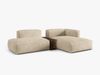 Micadoni Ecksofa Martina 2-Sitzer mit Couchtisch Rechts Samt Helles Beige Bild 2