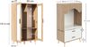 Merax Kinderkleiderschrank, Schrank-Set, zweitüriger Kleiderschrank + offener Kleiderschrank, Schlafzimmermöbel, mit Kleiderstange und Schubladen, Weiß und Holzfarbe kombiniert, 160 x 46 x 141,5 cm Bild 4
