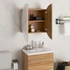 vidaXL Badezimmerschrank mit Rundem Spiegel & LED Eichen-Optik 345586 Bild 4