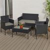HTI-Living Garten-Essgruppe Outdoor Möbel Anthrazit 4-teiliges Set, (Stück, 4-tlg, 1 Zweisitzer, 2 Stühle, 1 Tisch), Sitzgruppe Terrassenmöbel Bild 2