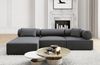 Couch Laguardia L Form in Samtstoff - Strukturstoff - anthrazit - Links Bild 2