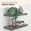 CASARIA® 3x Wandregal 110cm Holz Hochglanz Grau Regal Bild 4